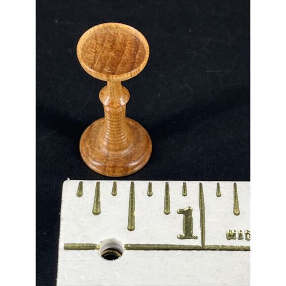 Dollhouse Miniature M Hunt Maire Wood Hand Turned Candle Holder New Zealand - Picture 7 of 8